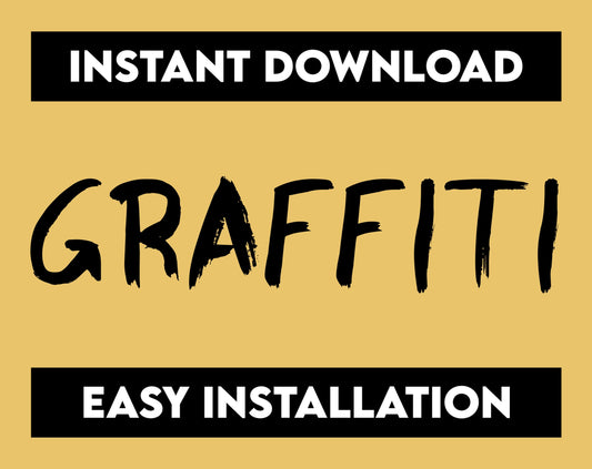 Graffiti Font, Graffiti Typeface, Street Font, Wall Art, Alphabet Letters, Cricut Font, Silhouette, Procreate, Instant Download | Trustful Design