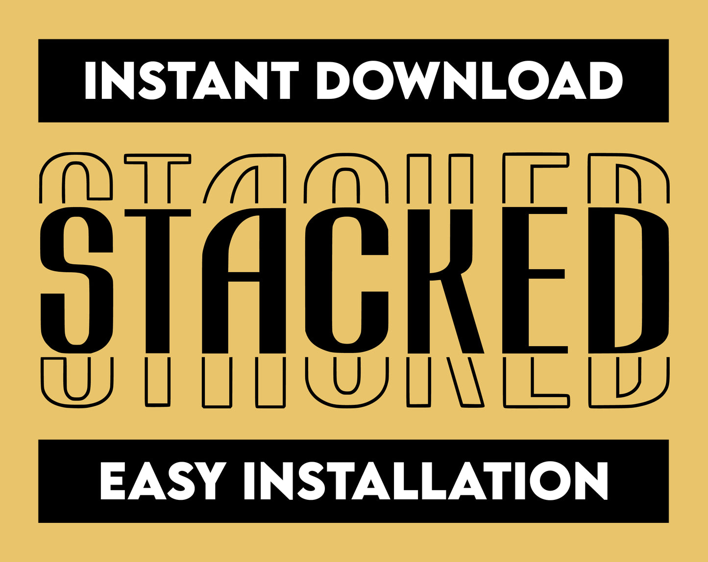 Stacked Font, Stacked Letters, Stacked Text, Stacked Typeface