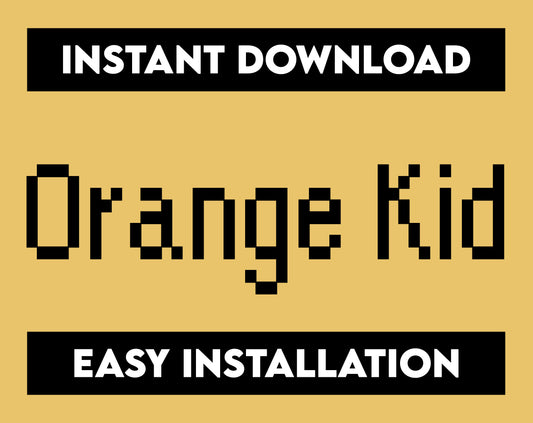 Pixel Font, Pixel Letters, Pixel Typeface, 8 bit Font, Video Game Font, Pixel Alphabet, Cricut Font, Cool Font: Orange Kid