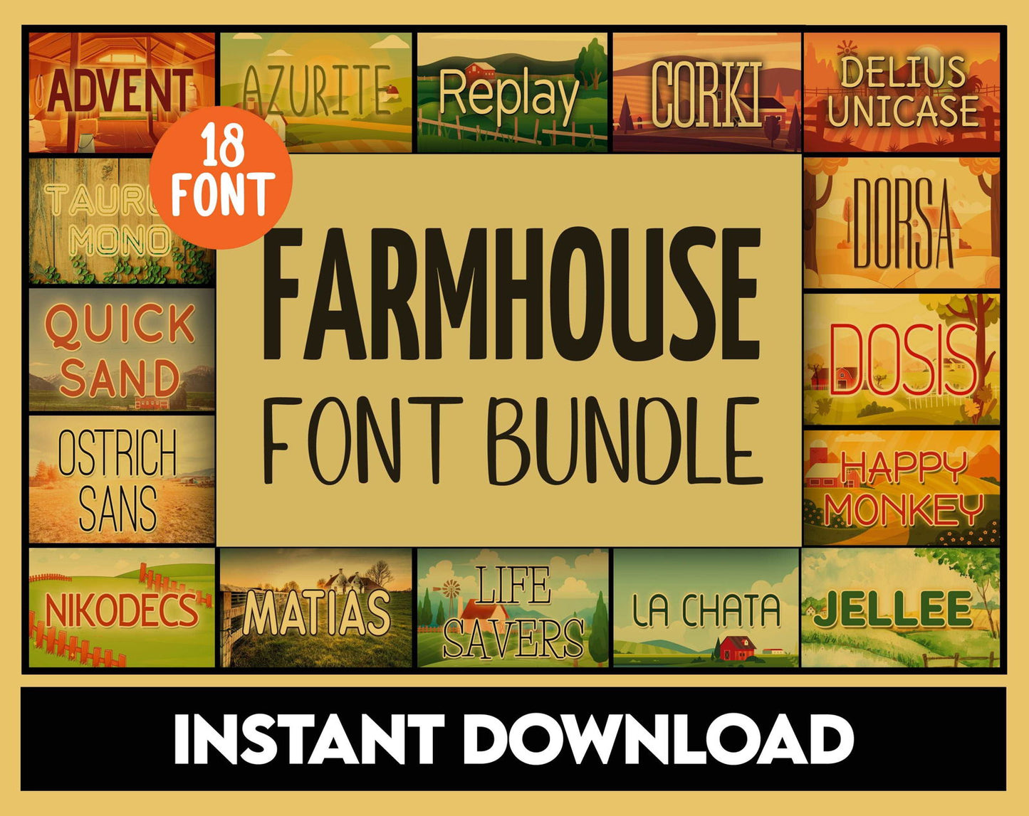 Farmhouse Font Bundle - Trustful Design