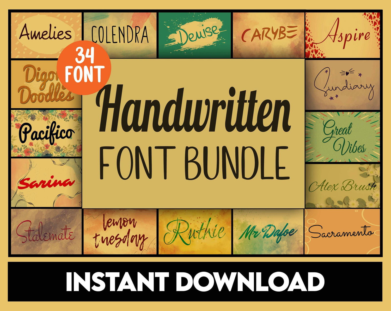 Handwritten Font Bundle - Trustful Design