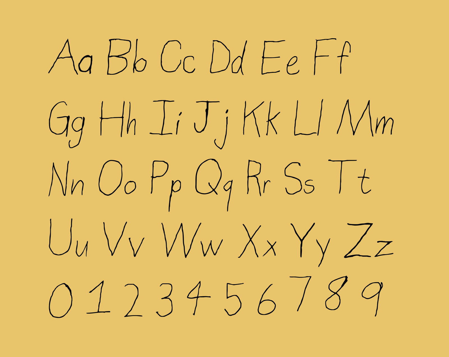 Kindergarten Font, Kindergarten Letters