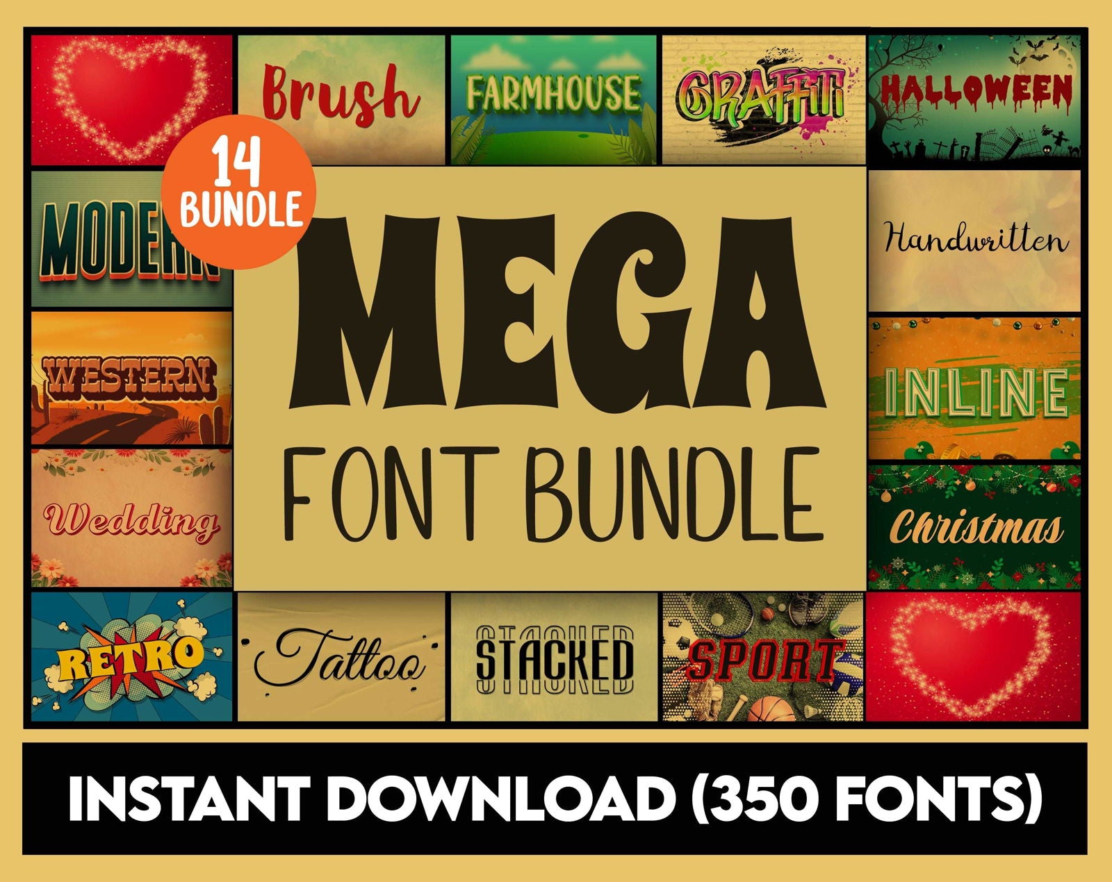 MEGA Font Bundle - Trustful Design