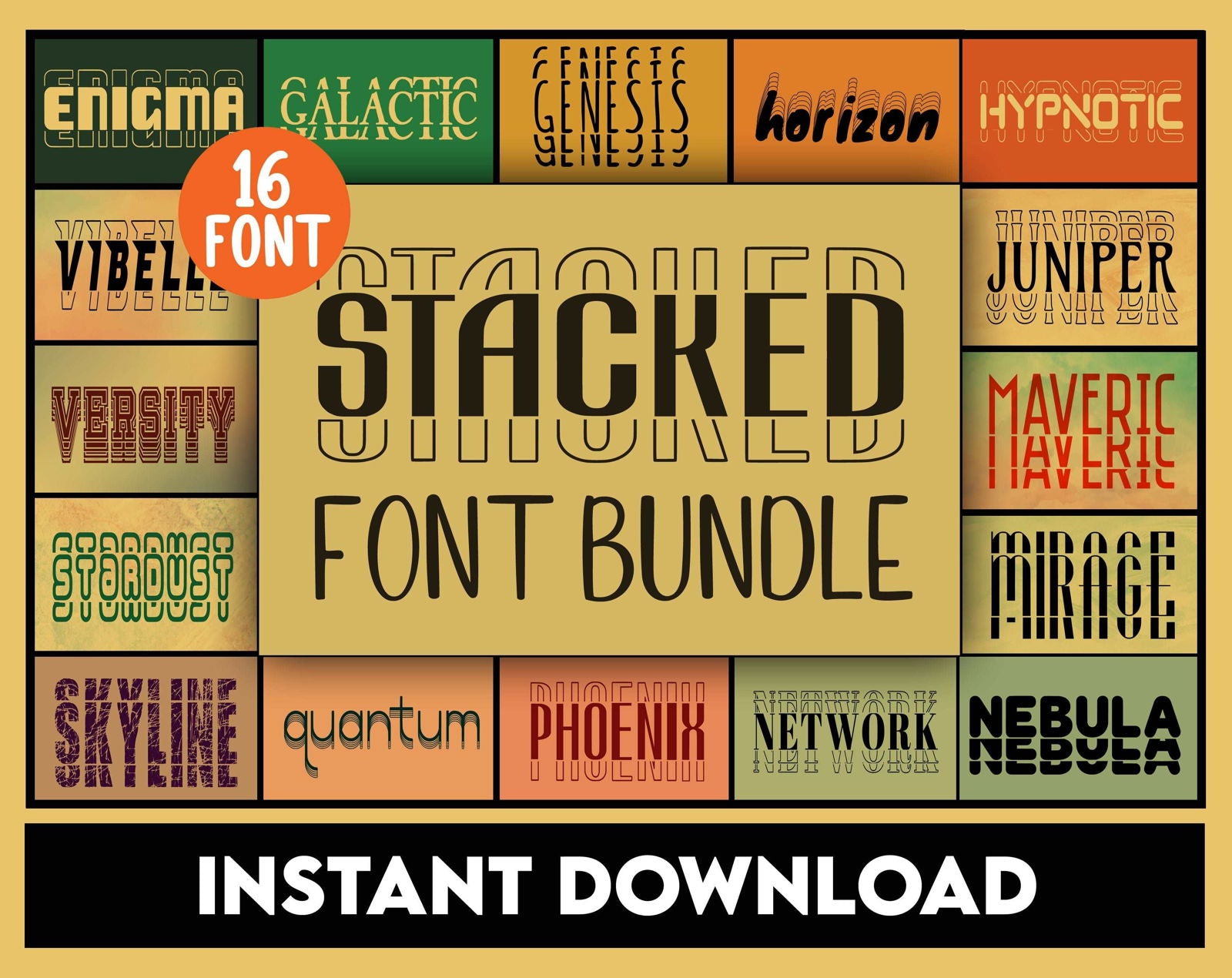 Stacked Font Bundle - Trustful Design