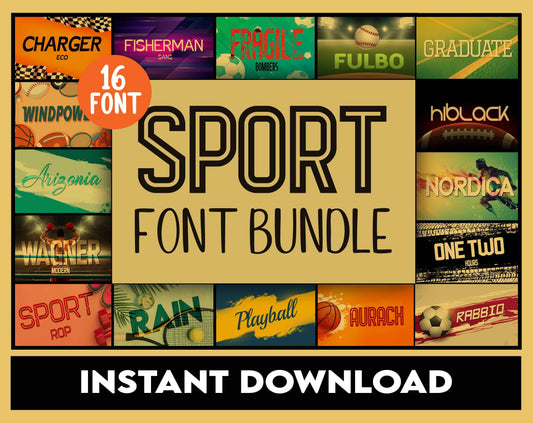 Sports Font Bundle, Sports Font SVG, Sport Font SVG, Sport Font for Cricut, Sports Font TTF, Sports Font Canva Frames, Sporty Font Bundle
