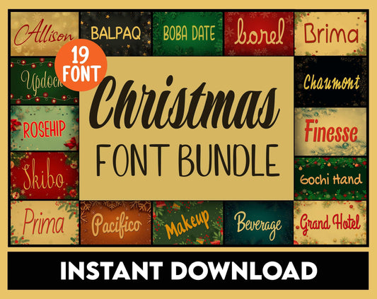 Christmas Font Bundle, Xmas Font Bundle, Noel Font, Handwriting, Calligraphy, Script, Cricut Fonts, Procreate, Silhouette